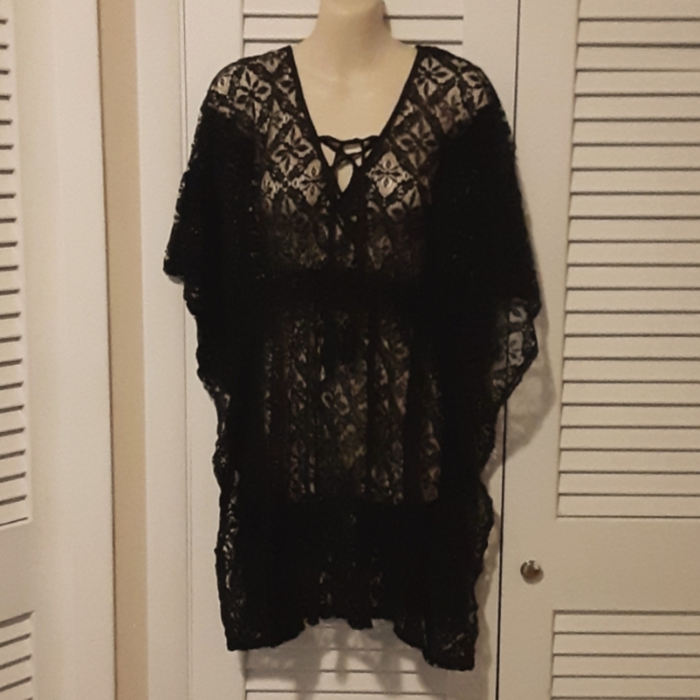 NEW lace black bikini or lingerie cover-up